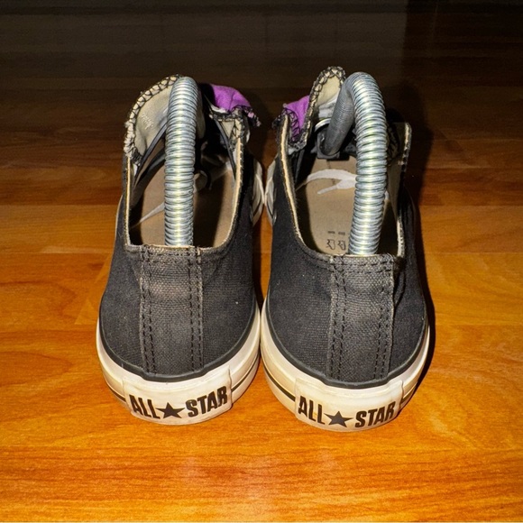 Converse All Star Double Tongue Low Top Sneakers 530236F Black Purple Women's 7 - Picture 5 of 10